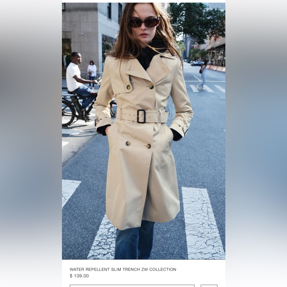 Zara Belted Trench Coat Ann Taylor Banana Republic J Crew Madewell Topshop M/6